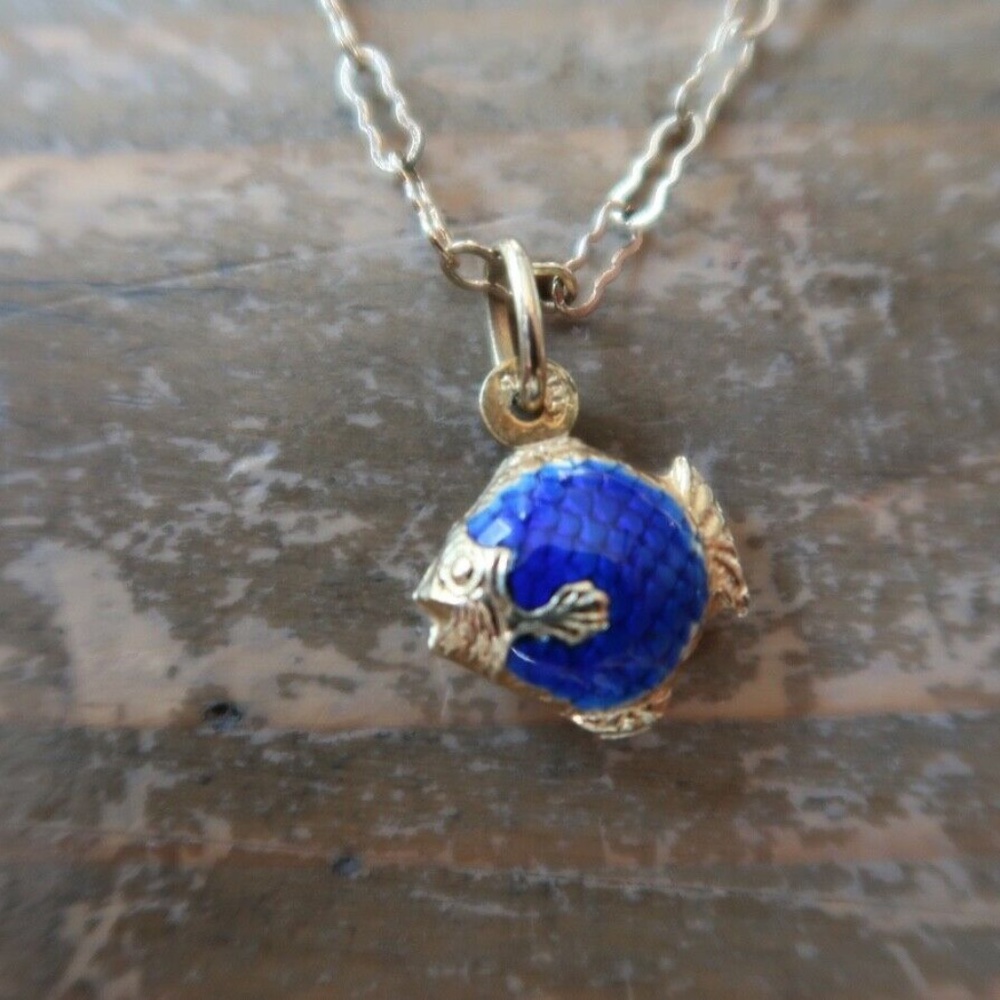Vintage 14k Gold Reef Fish 12kgf Necklace